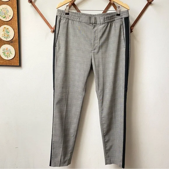 Houndstooth Plaid Skinny Fit Pants - Picture 1 of 12